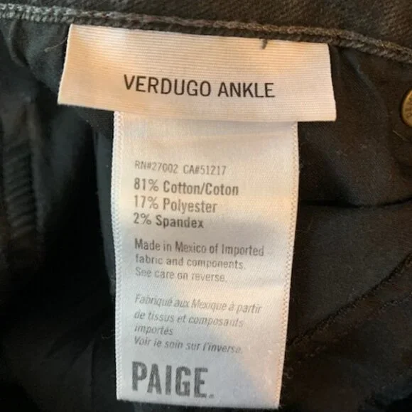 PAIGE Verdugo Ankle Dark Gray Jeans 31 - Picture 8 of 8